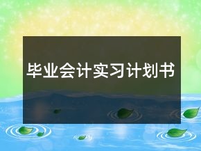 畢業(yè)會計實習(xí)計劃書