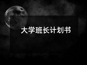 大學(xué)班長(zhǎng)計(jì)劃書(shū)