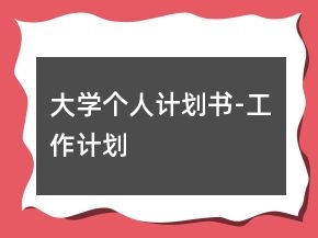 大學(xué)個(gè)人計(jì)劃書(shū)-工作計(jì)劃