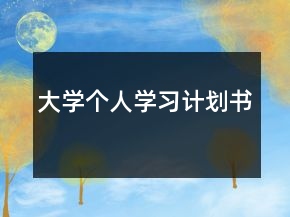 大學(xué)個人學(xué)習(xí)計劃書