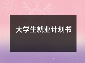 大學(xué)生就業(yè)計(jì)劃書(shū)