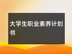 大學(xué)生職業(yè)素養(yǎng)計(jì)劃書