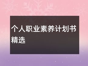 個(gè)人職業(yè)素養(yǎng)計(jì)劃書(shū)精選