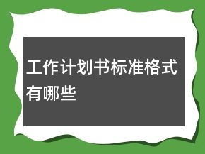 工作計(jì)劃書(shū)標(biāo)準(zhǔn)格式有哪些