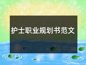 護士職業(yè)規(guī)劃書范文
