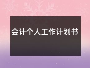 會計(jì)個(gè)人工作計(jì)劃書