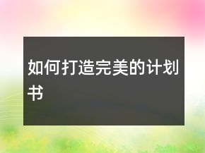 如何打造完美的計劃書