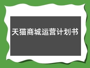 天貓商城運營計劃書