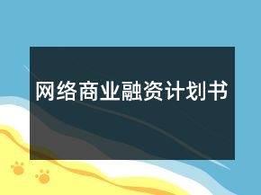 網(wǎng)絡(luò)商業(yè)融資計(jì)劃書