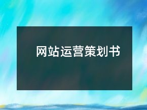 網(wǎng)站運(yùn)營(yíng)策劃書(shū)