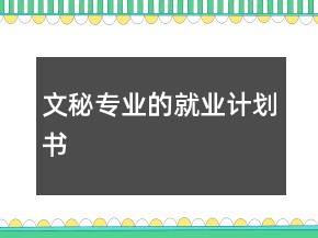 文秘專業(yè)的就業(yè)計劃書