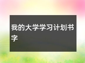 我的大學學習計劃書字