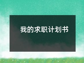 我的求職計(jì)劃書(shū)