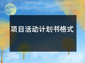 項(xiàng)目活動(dòng)計(jì)劃書格式