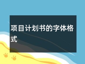 項(xiàng)目計(jì)劃書的字體格式