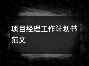 項(xiàng)目經(jīng)理工作計(jì)劃書范文