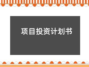 項目投資計劃書