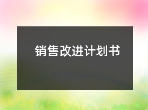 銷售改進(jìn)計劃書