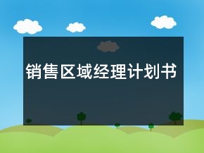 銷售區(qū)域經理計劃書