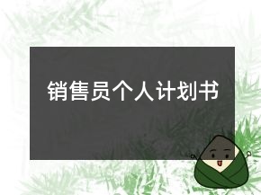 銷售員個人計劃書