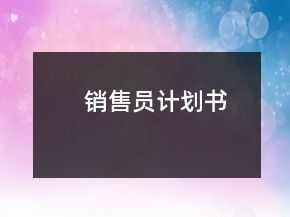 銷售員計劃書