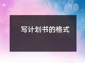 寫計劃書的格式