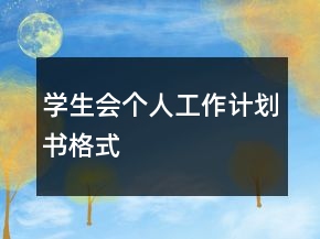 學(xué)生會個人工作計劃書格式