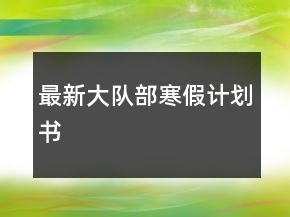 最新大隊(duì)部寒假計(jì)劃書