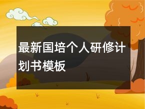 最新國培個人研修計劃書模板