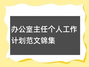辦公室主任個人工作計(jì)劃范文錦集