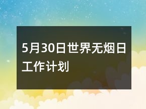 5月30日世界無煙日工作計劃