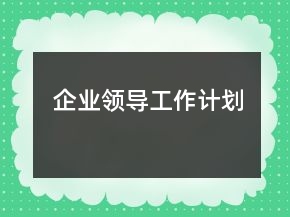 企業(yè)領導工作計劃