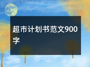 超市計(jì)劃書范文900字