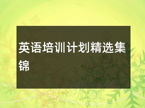 英語(yǔ)培訓(xùn)計(jì)劃精選集錦