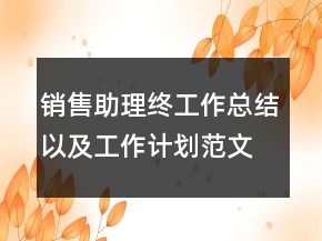 銷售助理終工作總結(jié)以及工作計劃范文