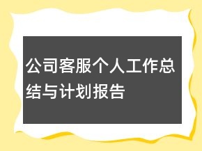 公司客服個人工作總結(jié)與計劃報告