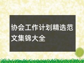 協(xié)會(huì)工作計(jì)劃精選范文集錦大全