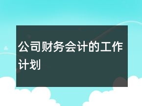 公司財(cái)務(wù)會(huì)計(jì)的工作計(jì)劃