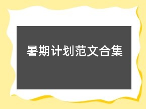 暑期計(jì)劃范文合集