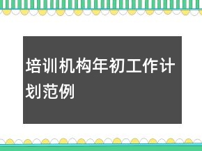 培訓機構年初工作計劃范例
