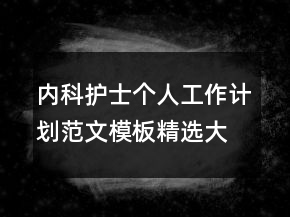 內(nèi)科護士個人工作計劃范文模板精選大全
