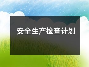 安全生產(chǎn)檢查計(jì)劃