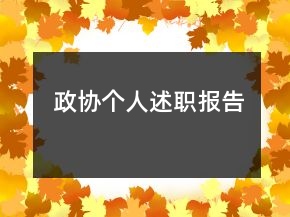 政協個人述職報告