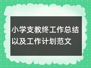 小學支教終工作總結以及工作計劃范文