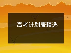 高考計劃表精選