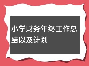 小學(xué)財(cái)務(wù)年終工作總結(jié)以及計(jì)劃