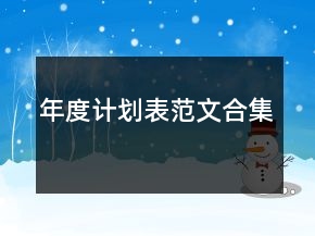 年度計(jì)劃表范文合集