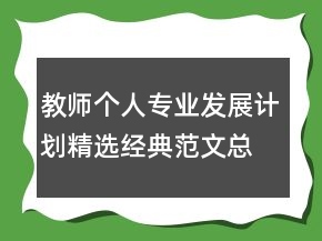 教師個(gè)人專業(yè)發(fā)展計(jì)劃精選經(jīng)典范文總結(jié)大全