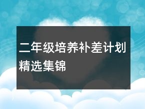二年級培養(yǎng)補(bǔ)差計(jì)劃精選集錦