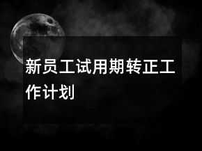 新員工試用期轉(zhuǎn)正工作計劃